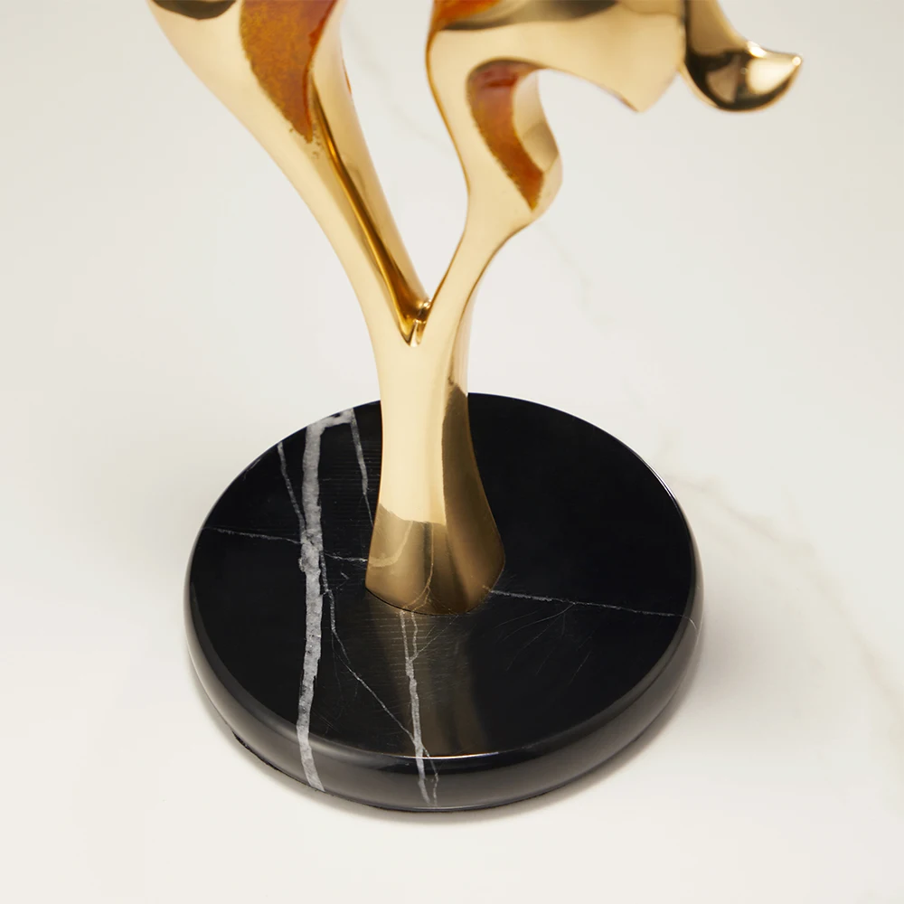 الحرف المعدنية الحديثة منضدية الديكور النحاس الغزلان النحت الحرف الحيوانية الديكور #2