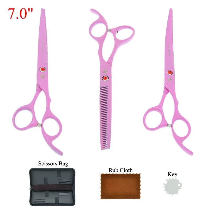 7 inch Purple Dragon Dog Cat Grooming Scissors Pet Curved Shears Kit Japan Steel Animals Hair Cutting Thinning Scissors B0035B