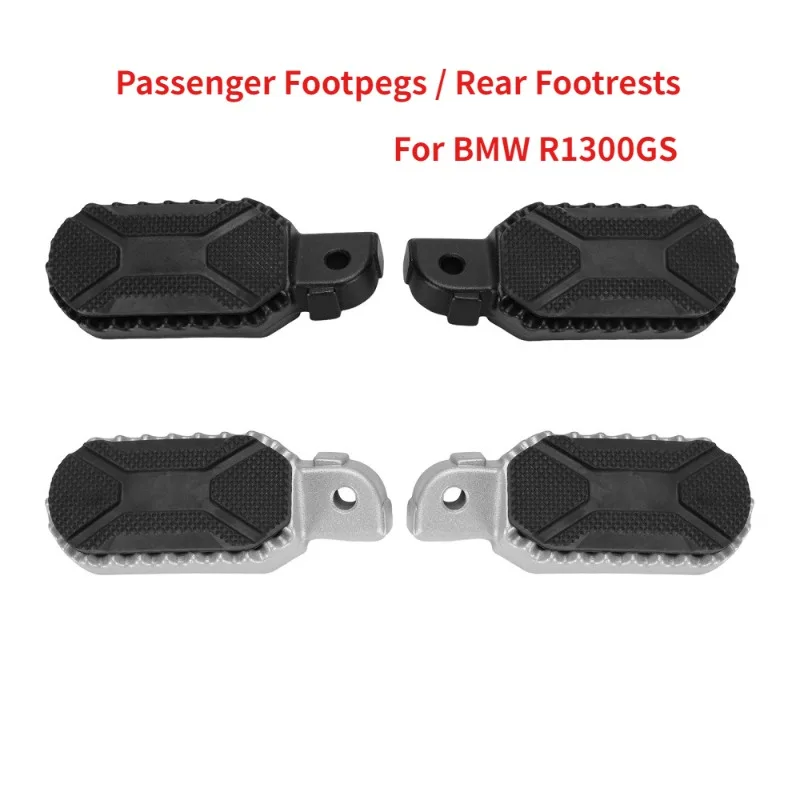 

1 Pair For BMW R1300GS Adventure Passenger Footpegs Rear Footrests Rubber Pad Pillion Pegs Motorcycle Accessories CNC Black