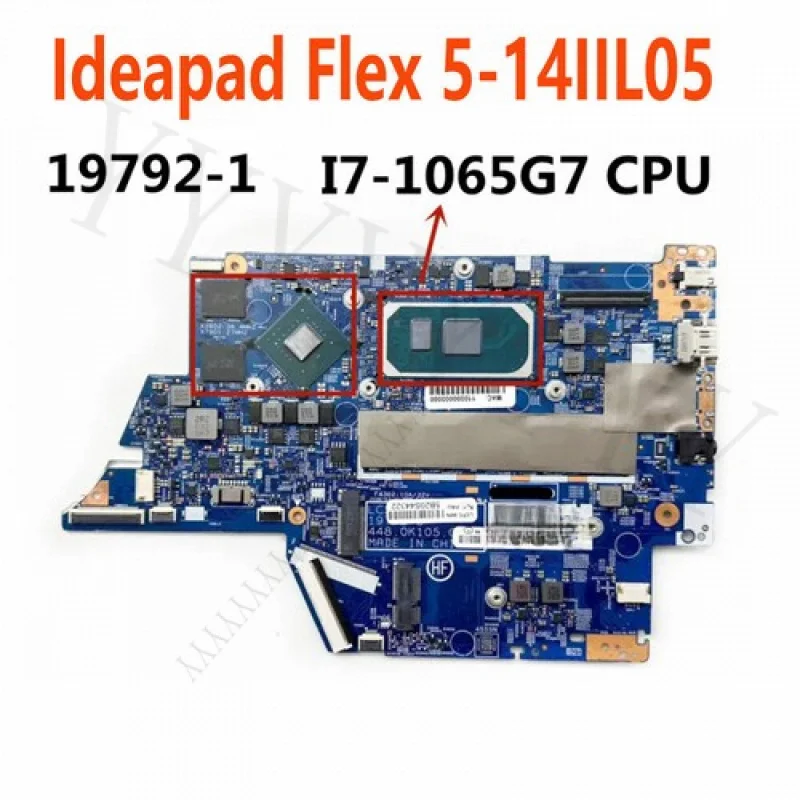 Y+For Lenovo Ideapad Flex 5-14IIL05 Motherboard LC55-15C 19792-1 I7-1065G7 16GB
