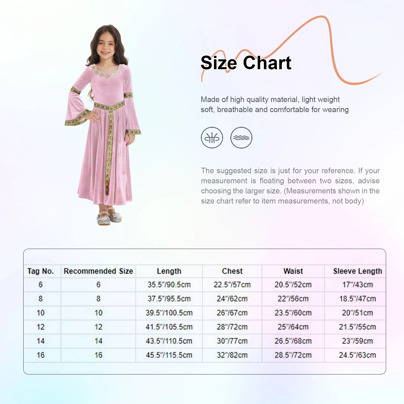 فستان الأميرة للفتيات من العصور الوسطى، زي عصر النهضة القوطي العتيق، فستان مخملي بأكمام طويلة مضيئة، فستان حفلات الهالوين #3