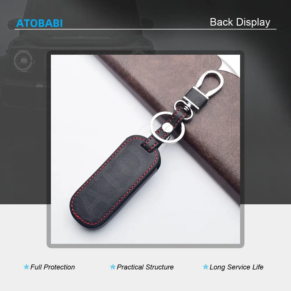 Leather Car Key Cases For Mazda 2 3 5 6 CX5 CX7 CX9 Miata MX5 Axela Atenza Keychain Protector Bag Smart Remote Fobs Shell Cover