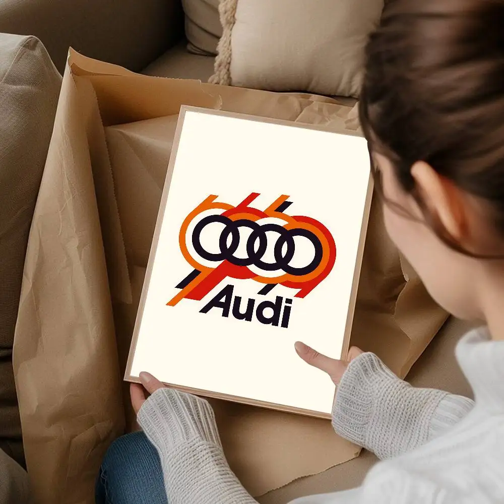 A-Audis Logo Movie Sticky Posters Retro Kraft Paper Sticker DIY Room Bar Cafe Aesthetic Art Wall Painting