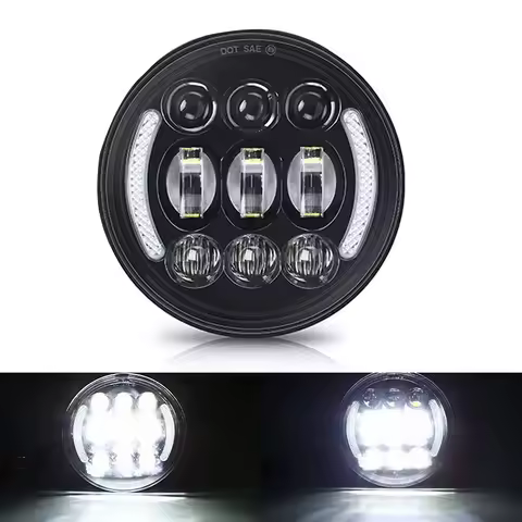Black 5.75 Inch LED Headlight 5 3/4" led DRL 40W motorbike headlights for Harley Sportster 883 XL883 FXCW.