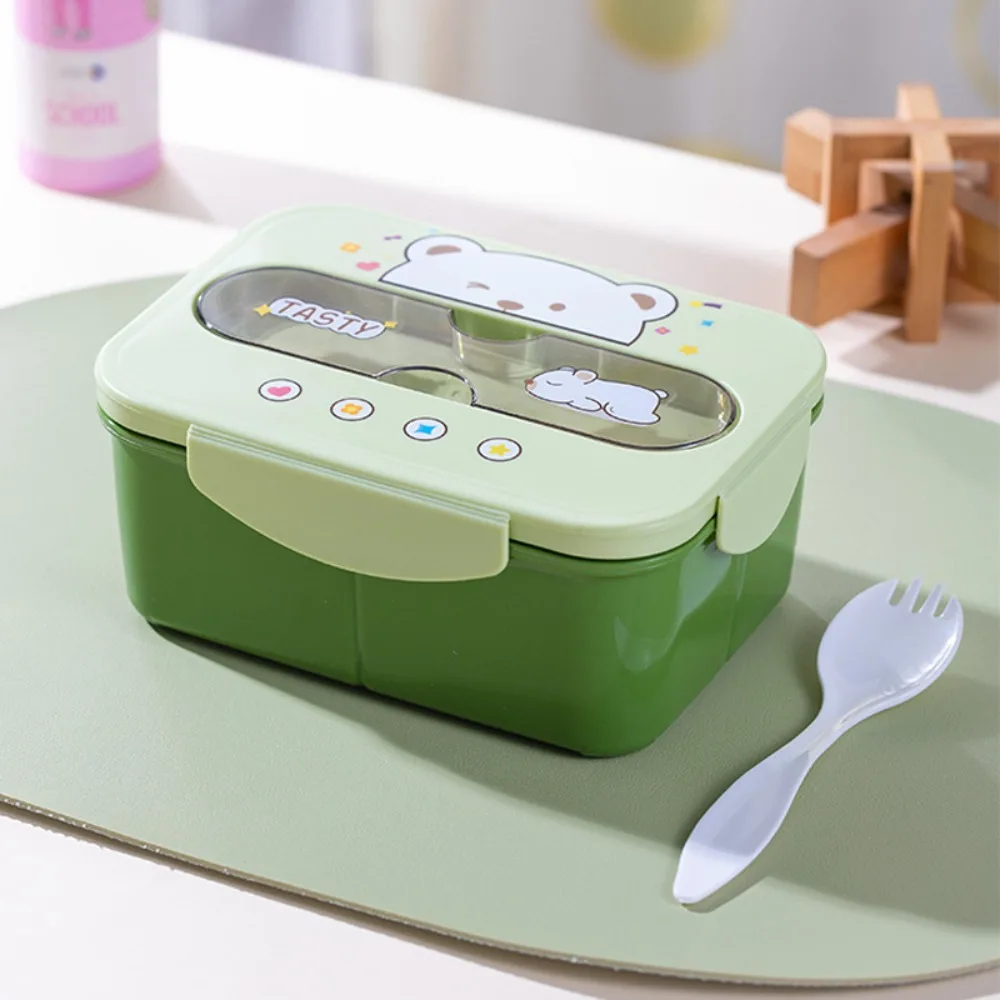 

New 1200ml Lunch Box 3 Compartments Leakproof Food Container Insulated with Spoon Meal Box School Office