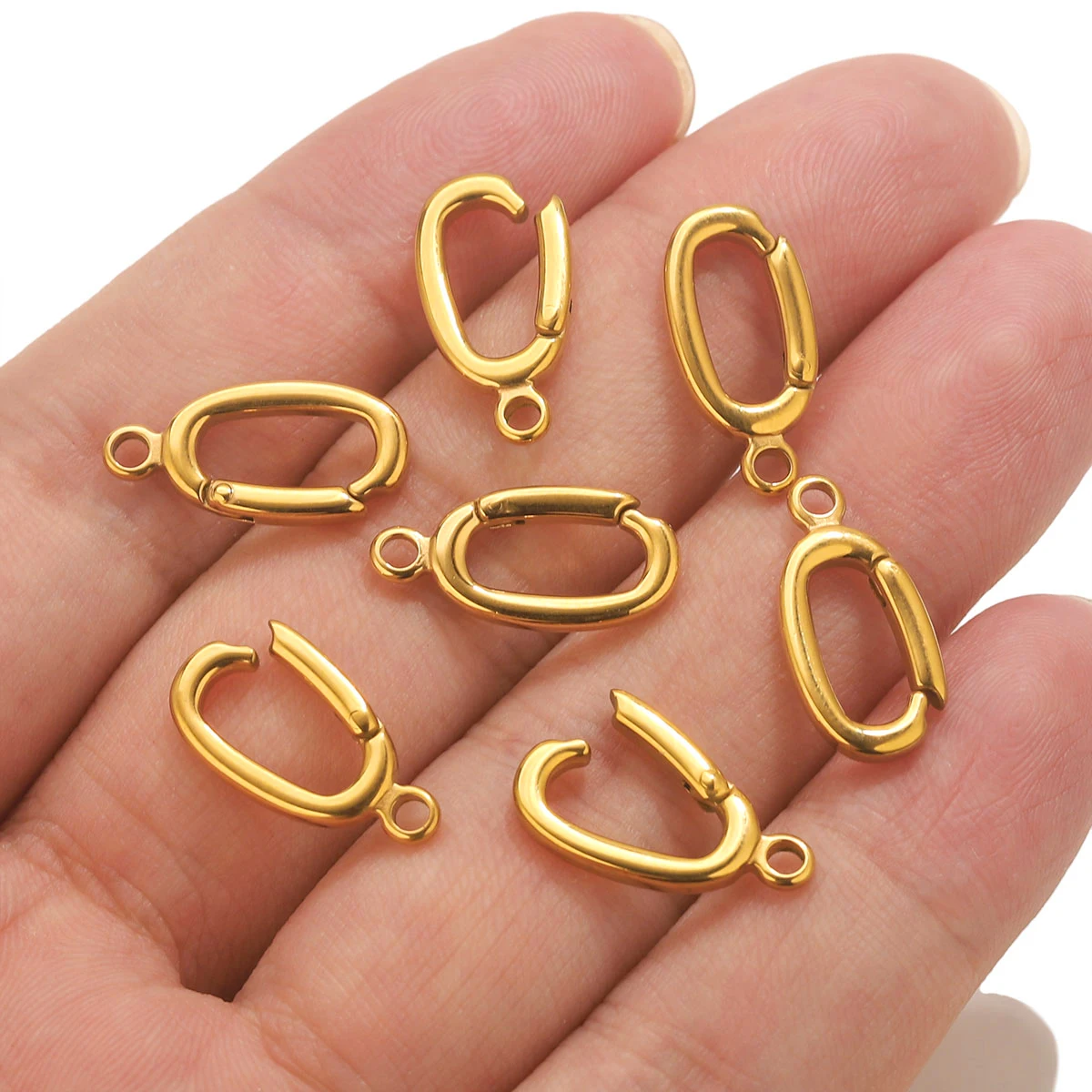 

2 Pcs LOT Stainless Steel Clasps Oval Clasp Hook Connectors for DIY Necklace Bracelet Jewelry Making Materials Supplies