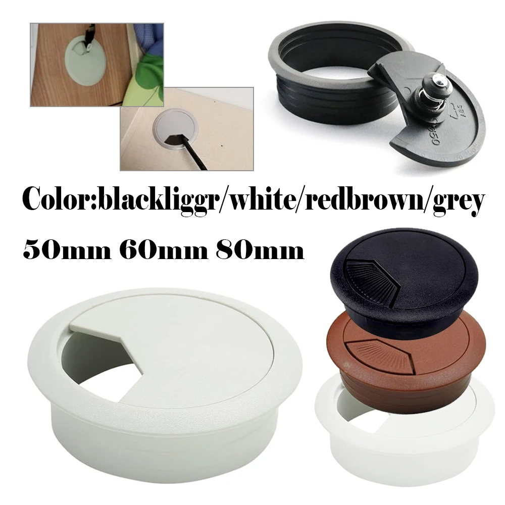 1/2/4/5pcs Desk Cord Grommet Wire Hole Cover Line Outlet Port Threading Box Cover Cable Passing Box Office Table Cable Organizer
