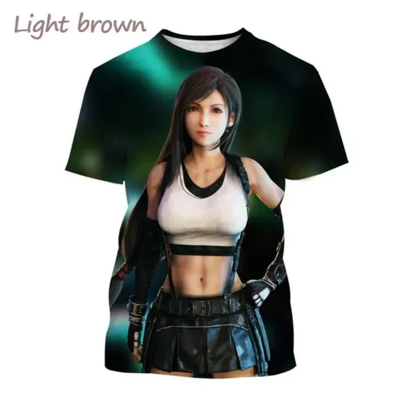 تي شيرت رجالي مطبوع عليه الخيال النهائي ثلاثي الأبعاد ، تيفا لوكهارت ، رسومات آلهة متحركة ، ملابس للجنسين ، قمم هاراجاكو