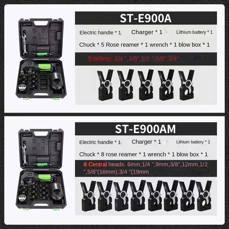 Imagem -04 - Bateria de Lítio Automático de Cobre Tubo Expander Grupo Alargador de ar Condicionado Flare Tool Grupo Dszh St-e900a