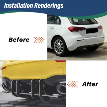 適用於賓士A級W177 A35 A45 AMG 2019 2020 2021 2022款的後保險桿底盤擴散器擾流板唇車身改裝套件 10 最佳銷售 A35 車身套件 - №6