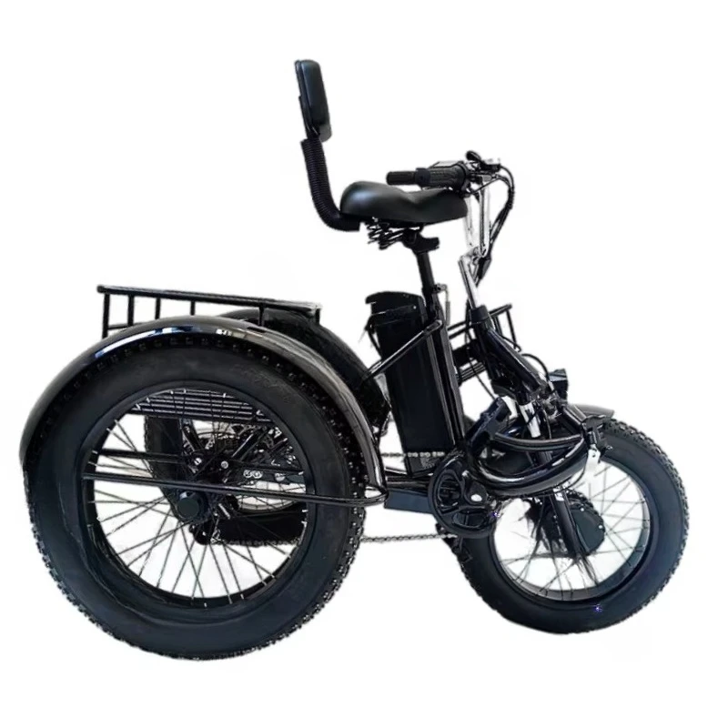 EER 20-Inch adult electric folding bicycle 48V 500W electric tricycle 3-wheel electric freight bicycle, women's and men's electr