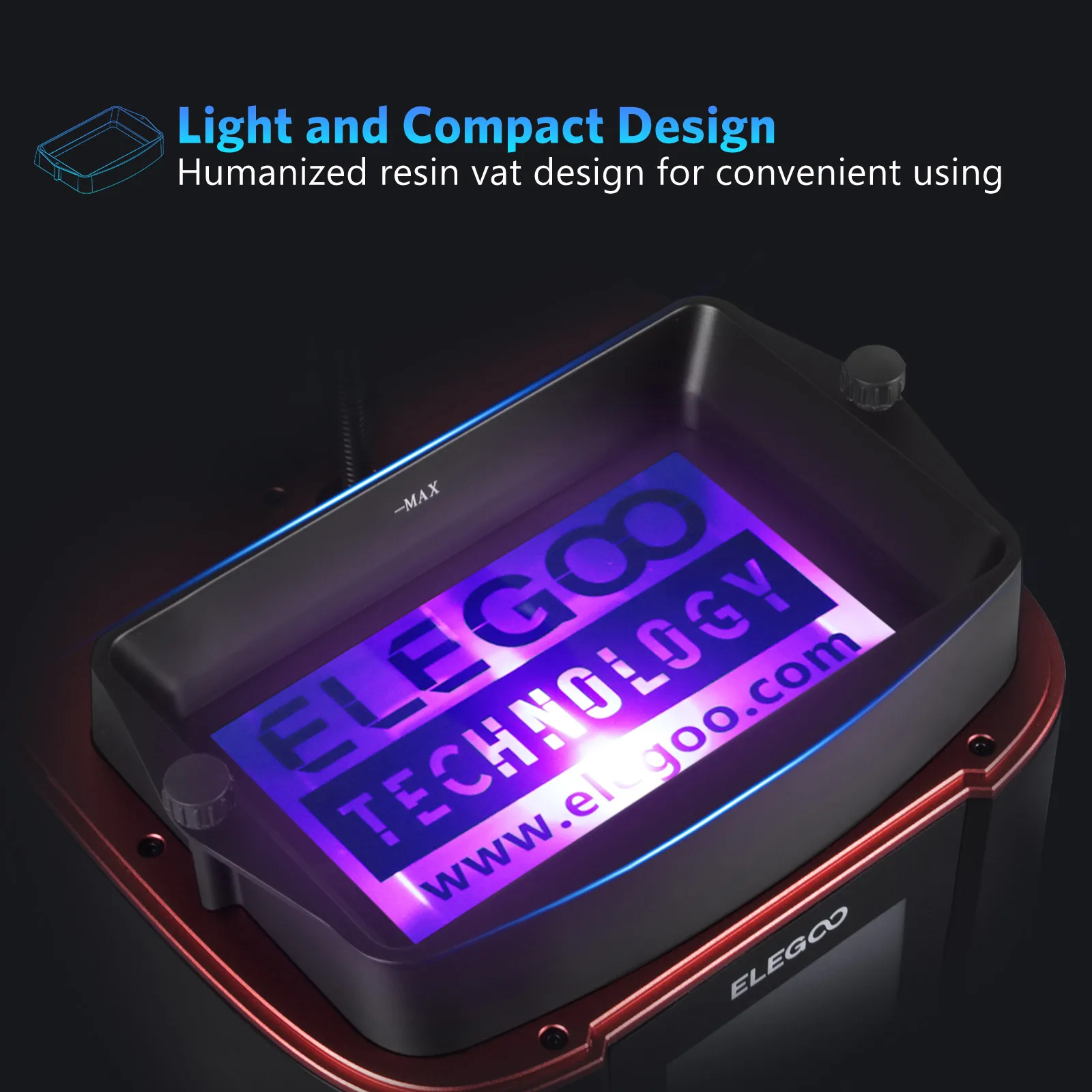 ELEGOO 2 قطعة المعادن الراتنج خزان مجموعة ل المريخ 3 المريخ 3 برو SLA LCD طابعة ثلاثية الأبعاد مع FEP المثبتة مسبقا 2 الأغطية الراتنج ضريبة القيمة المضافة أجزاء خيوط