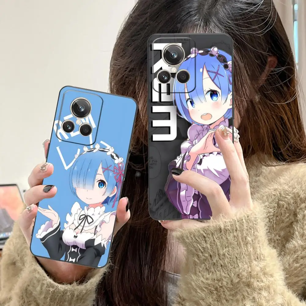 

ReZero Rem Waifu Matte TPU Mobile Phone Case for Realme 15 14 13 12 11 10 9 Pro Plus T i Lite 5G Colorful Printing Cover