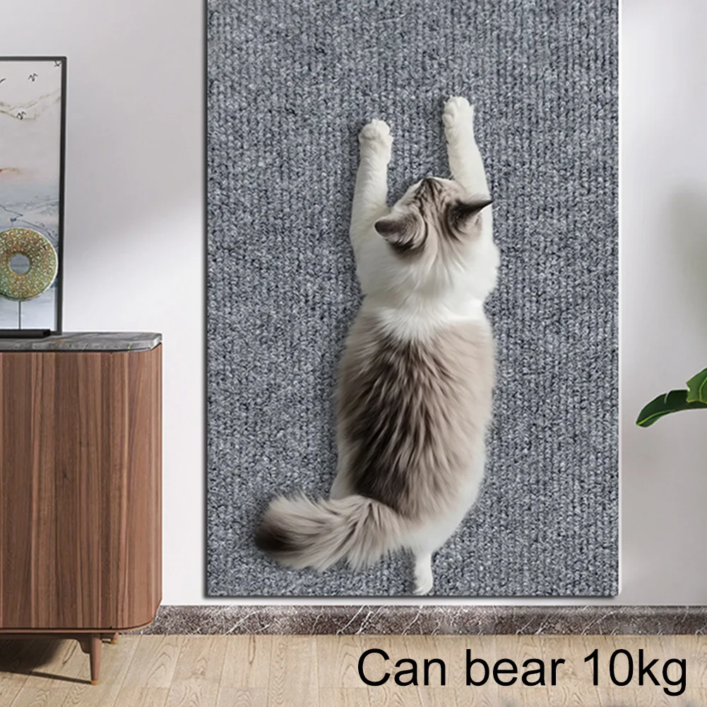 1 Pcs 40*100cm Cuttable Cat Scratch Mat Self-adhesive Carpet Cats Scratch Board Wall DIY Cat Accessories