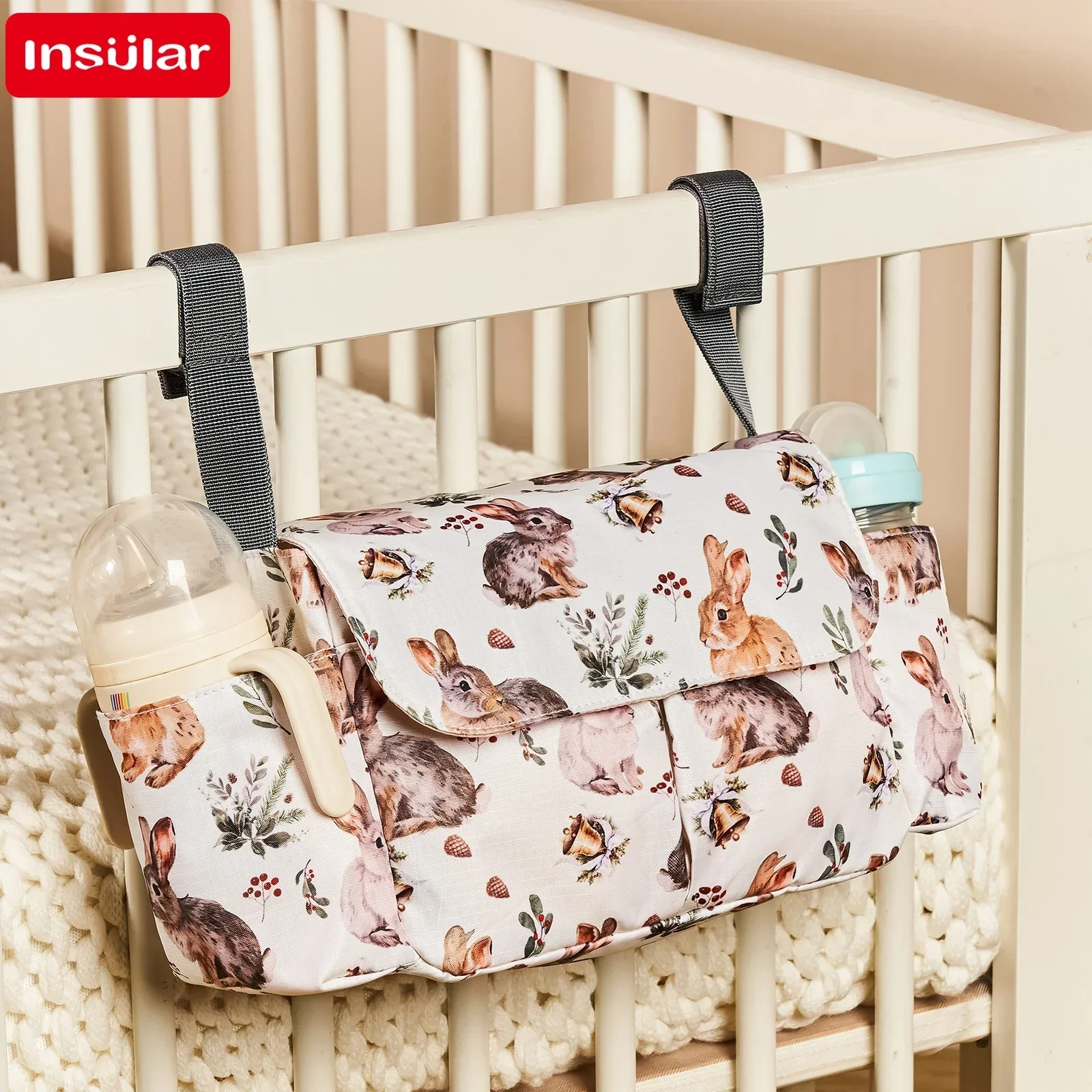 

Cartoon Diaper Bag - Waterproof Baby Stroller Organizer, Nappy Bag with Buggy Pram Cart Basket Hook, Stroller Accessories