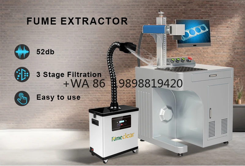 IExtractor for  Marking Engraving Cutting With Hepa ndustrial Mobile Smoke Air Purifier