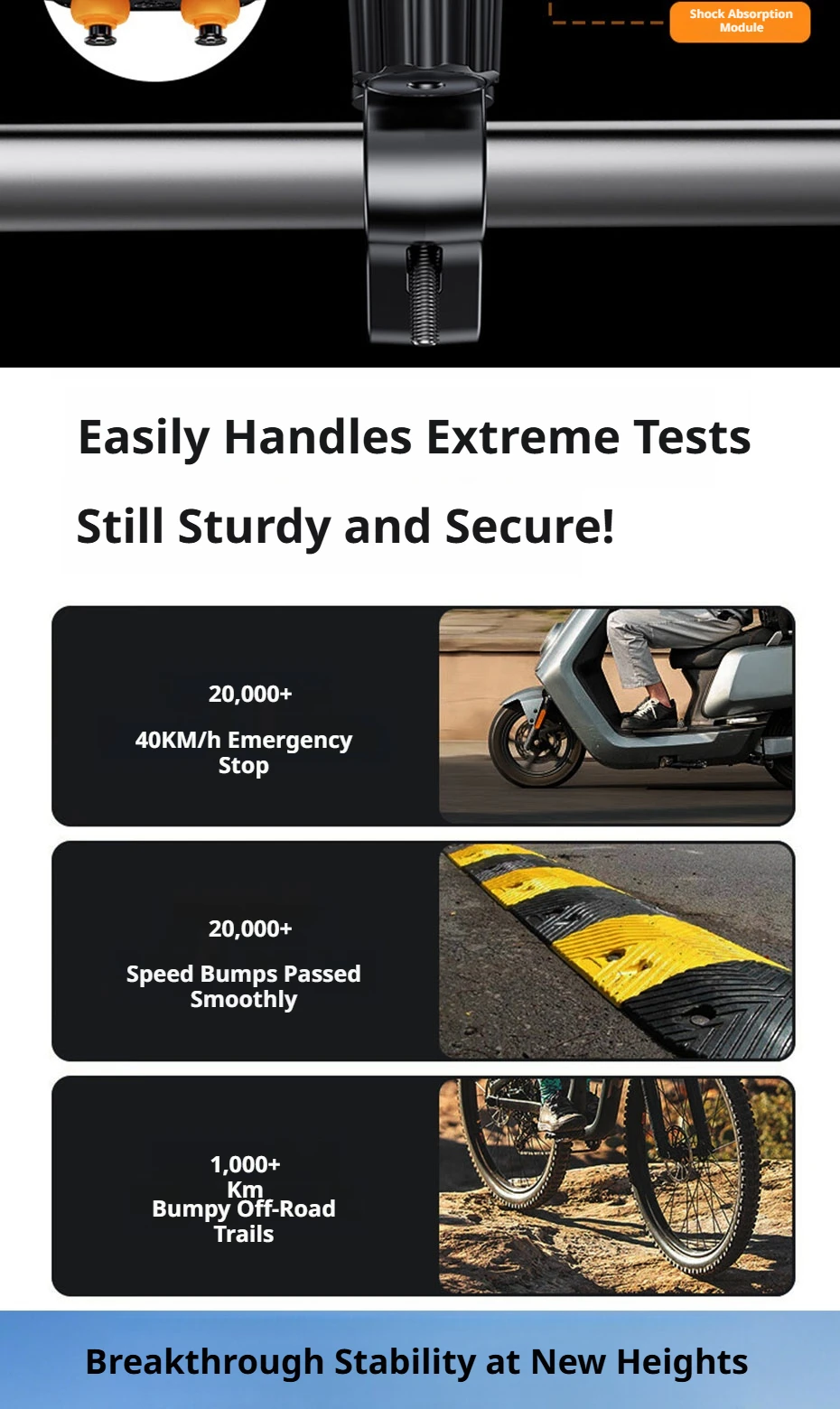 Stoßdämpfende Motorrad-Handyhalterung 360° ° Drehbarer Fahrrad-Handyhalter für 4,7-7,2 Zoll Smartphones – Detail 3