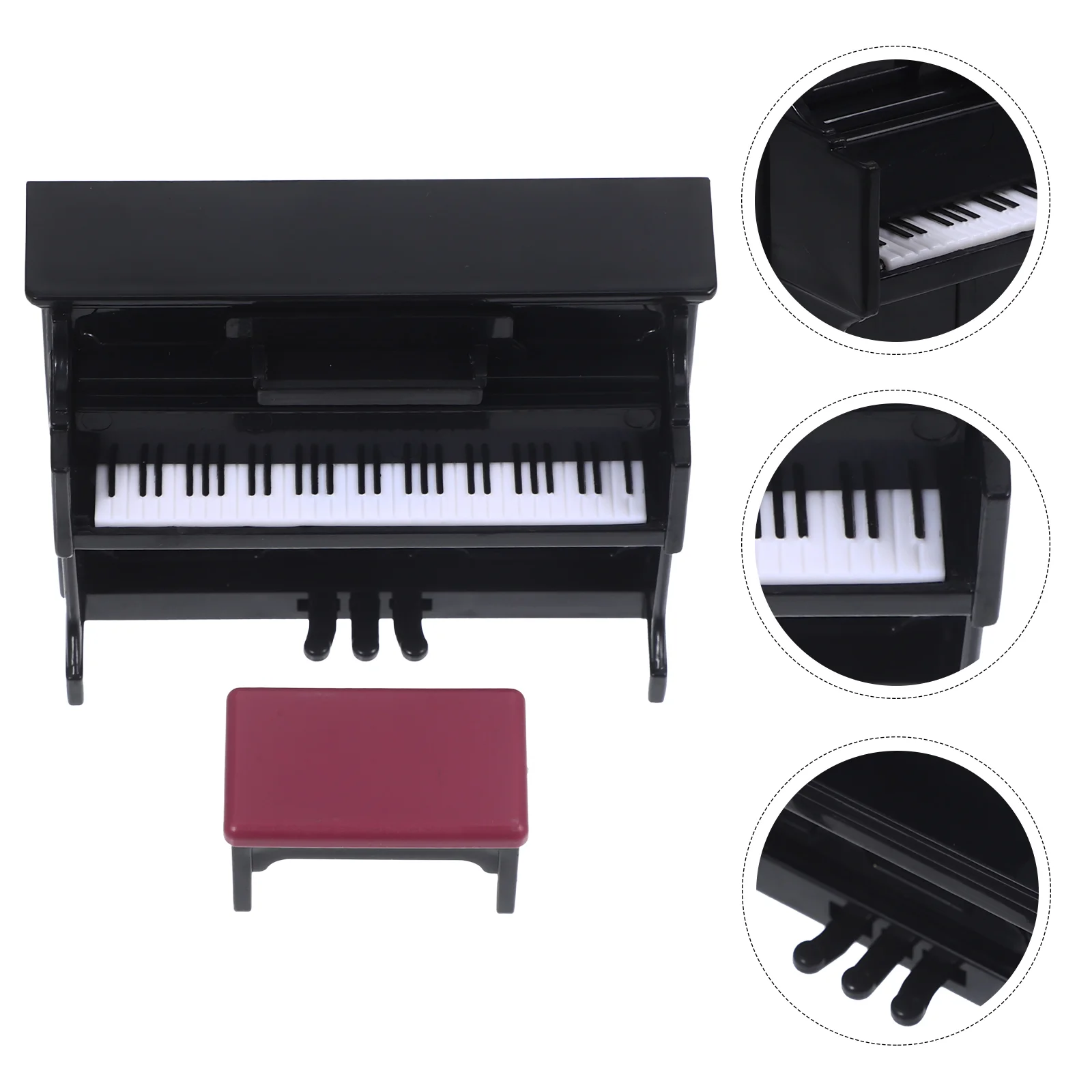 

Upright Piano Model Mini Keyboard Stationery House Accessories Furniture Miniature Child