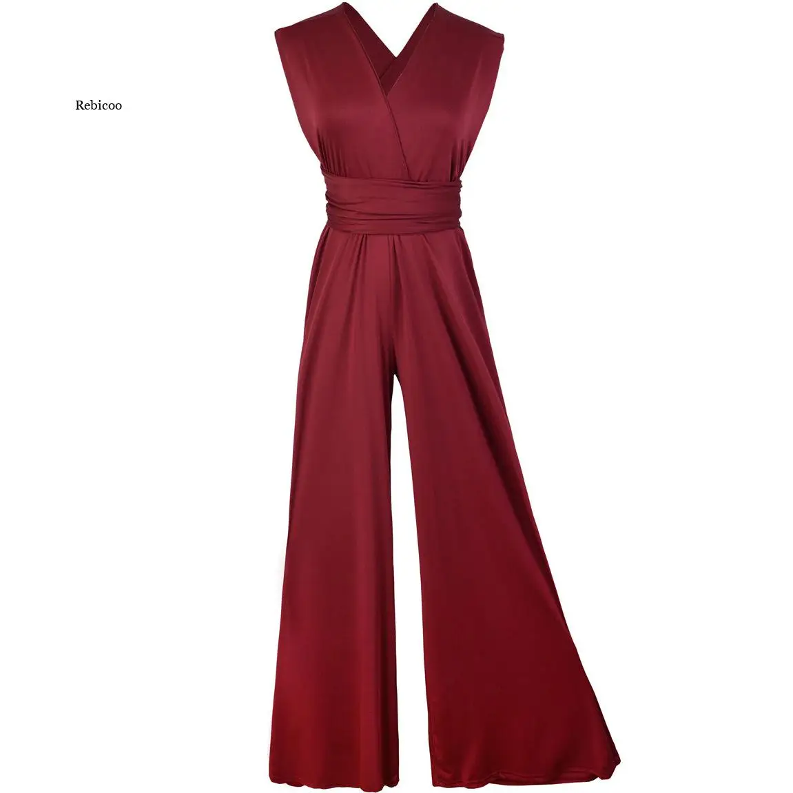 OL Office Sexy Women Multiway Wrap Convertible Boho Maxi Club Jumpsuits Female Bandage Wide Leg Pants Long Jumpsuitsnew