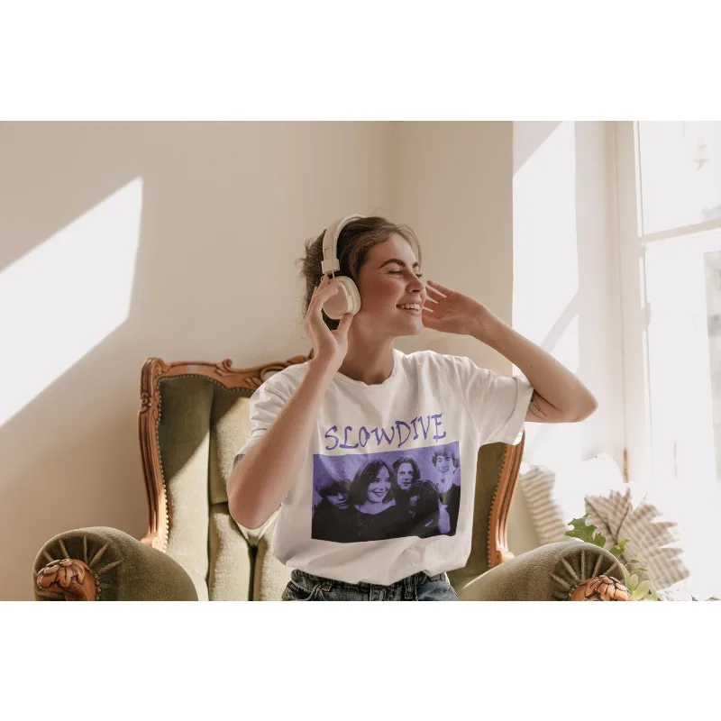Slowdive Retro T-shirt, Slowdive Classic T-shirt Summer New Item Suitable for Both Men and Women, Casual and Fashionable T-shirt