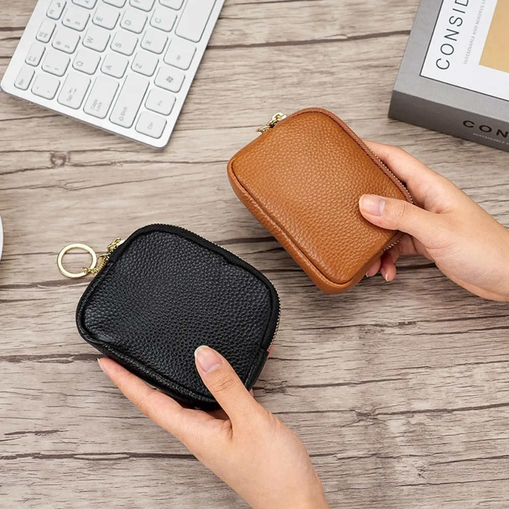 New PU Leather Short Wallet Zipper Multiple Card Slots Card Holder Multi-purpose Mini Wallet Women