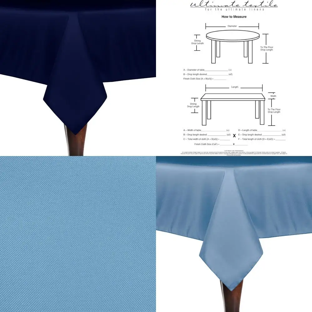 

Polyester Linen Tablecloths - 5 Pack, 60 x 60-Inch Square, Royal Blue, Durable and Elegant for Special Events