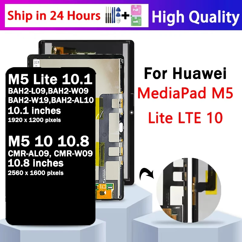 

Tested New For Huawei MediaPad M5 Lite M5 10 BAH2-L09 BAH2-W19 CMR-AL09, CMR-W09 Touch Screen Digitizer Assembly
