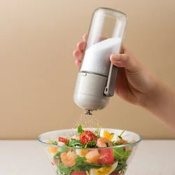 Kitchen Cooking Salt and Pepper Shakers Quantitative Glass Seasoning Bottle Each Press 0.5g Metering Household Salt Jar