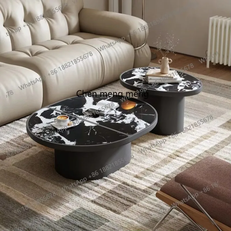 E182 Italian minimalist coffee table combination small apartment living room household high-end microcrystalline  round coffee t