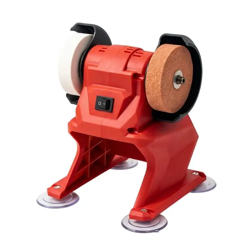 21 V Akku-Schleifmaschine, Doppelschleifscheibe für Metall, Holz, Polieren, Saugbasis, tragbar, 5500 U/min, einfaches Werkzeug – Detail 1