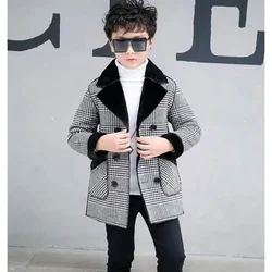 Age For 3T 4 5 6 7 8 9 10 12 14 Years Children Boys Woollen Coat Thicken Warm Jacket Outwear Autumn Winter Kids Casual Overcoat