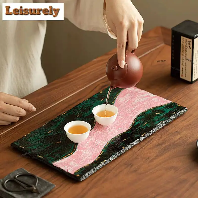 Powder Stream Mountain Tea Tray Japanese Cuisine Table Coffee Storage Board Teapot Support Dishes For Serving Chinese Tea Set