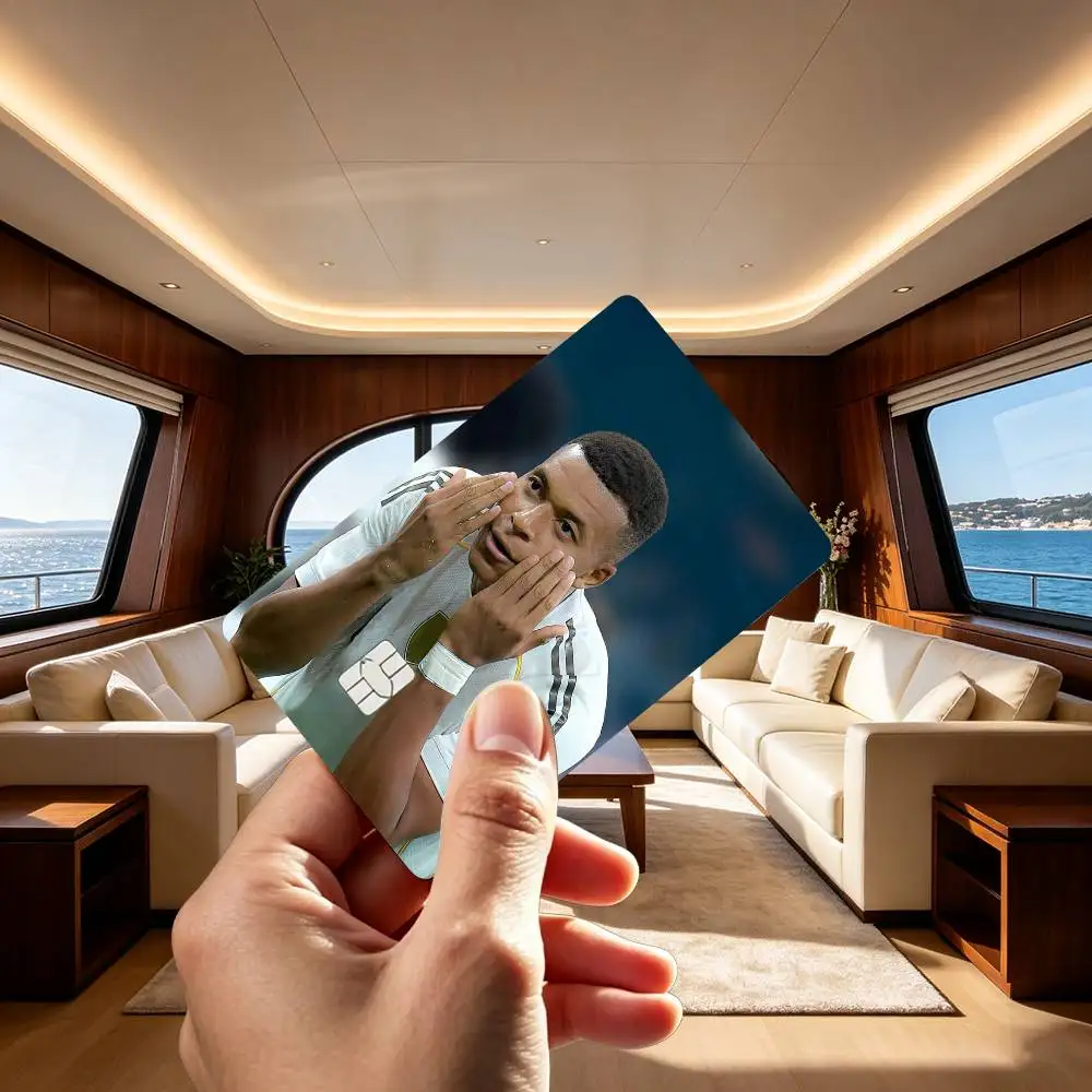 Football Prodigy Kylian Mbappe-10 Credit Card HD Stickers Game Card Decal Small Chip Waterproof Sticker Gift