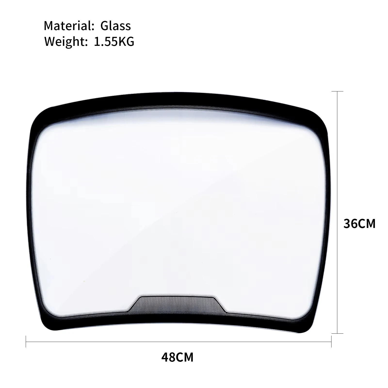 Hot Sale 48x36cm Big Tempered Glass Front Windshield Model Display Windscreen Model for Car Window Tint Film Tester