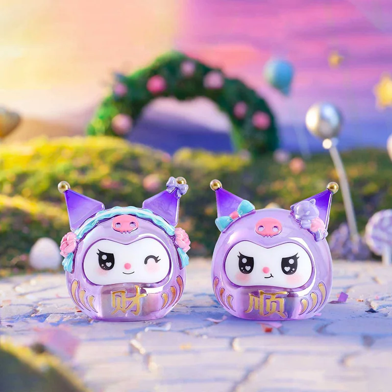 Lámpara pequeña de bendición Kawaii Damo, caja ciega, bonito adorno pequeño Kuromi de dibujos animados, decoración de escritorio para dormitorio, regalo sorpresa de vacaciones