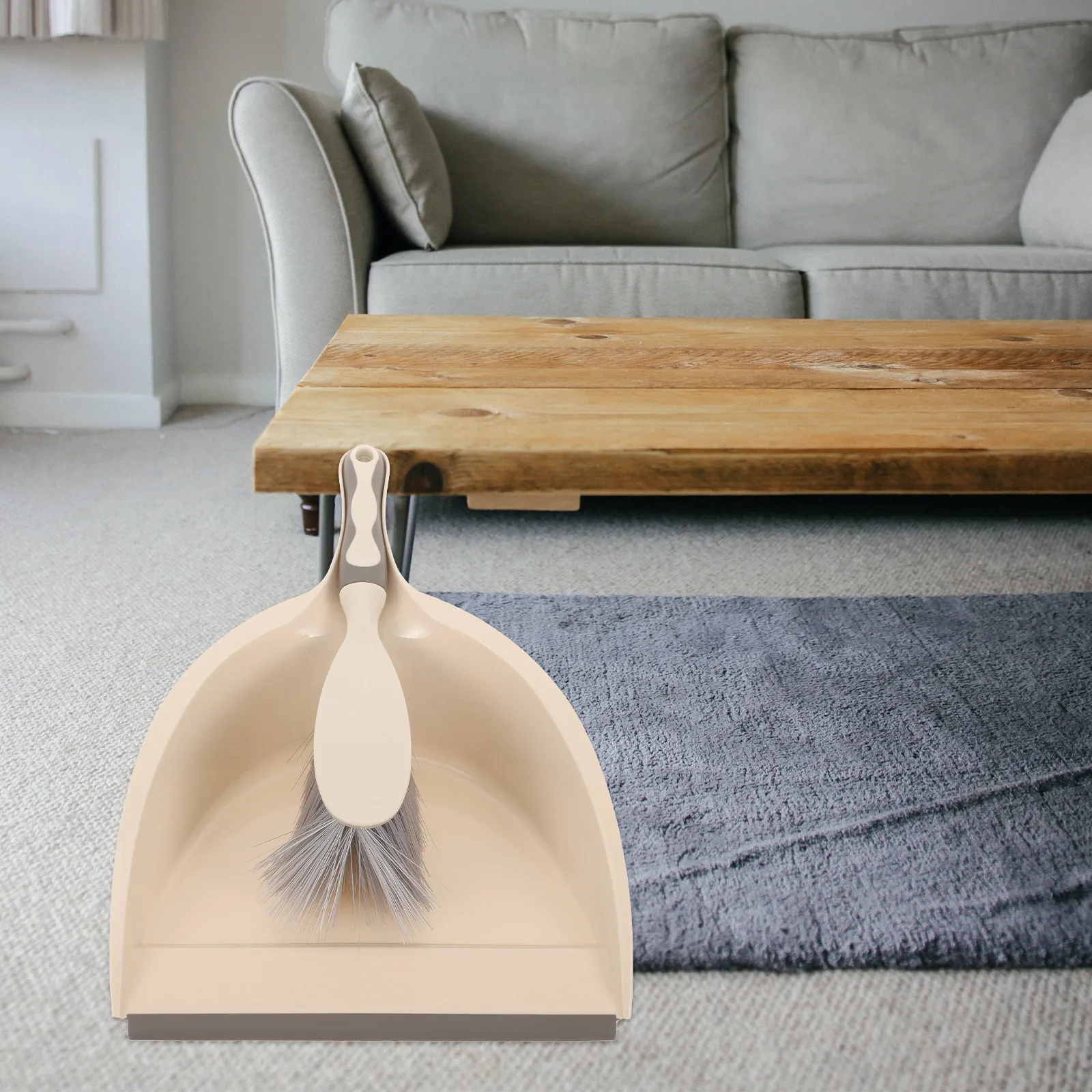 Desktop Cleaning Broom and Mini Dustpan Set with Pointed Bristles for Gaps, Hair Removal, Compact Storage