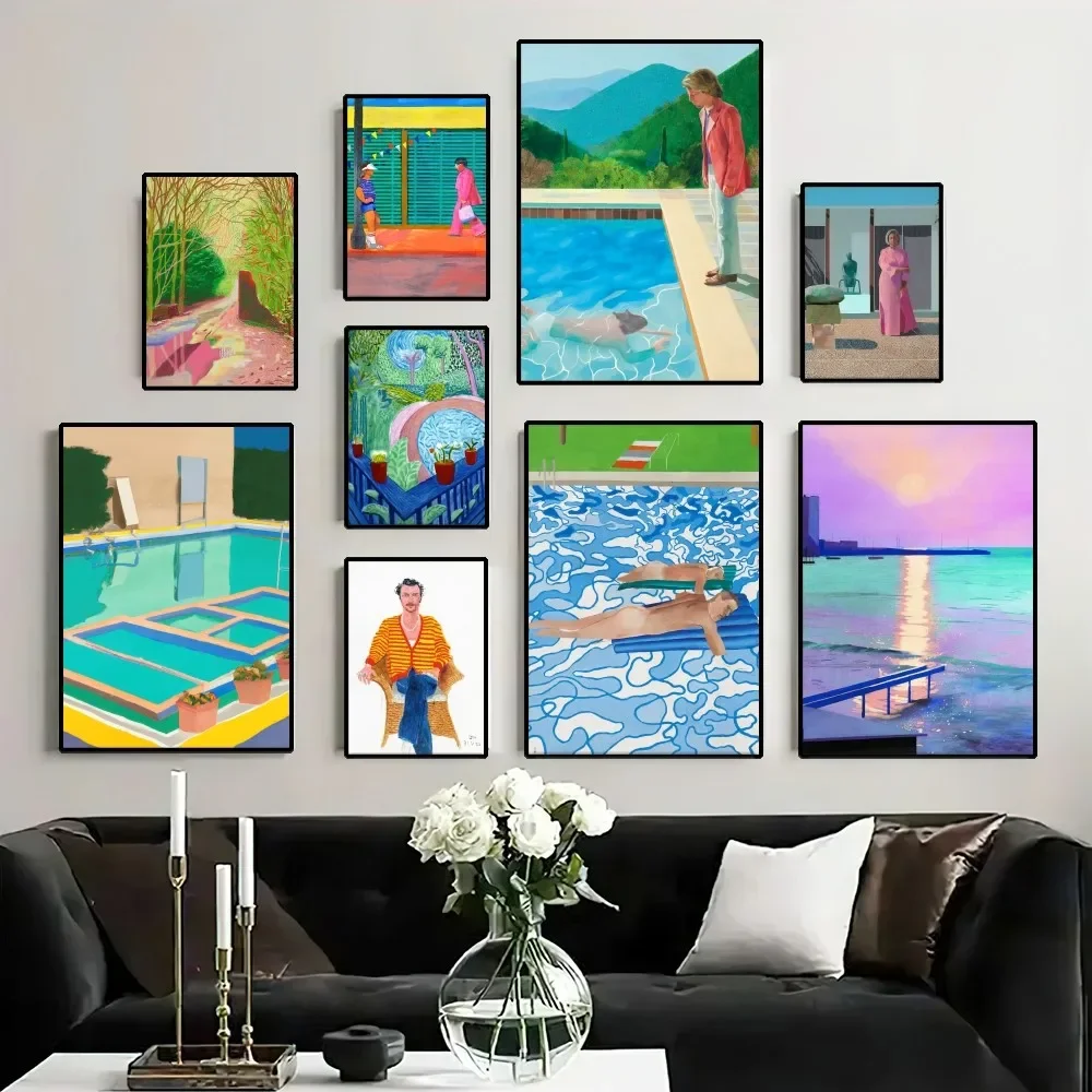 David Hockney Art Poster Painting Wall Pictures For Living Room Decor Sticker