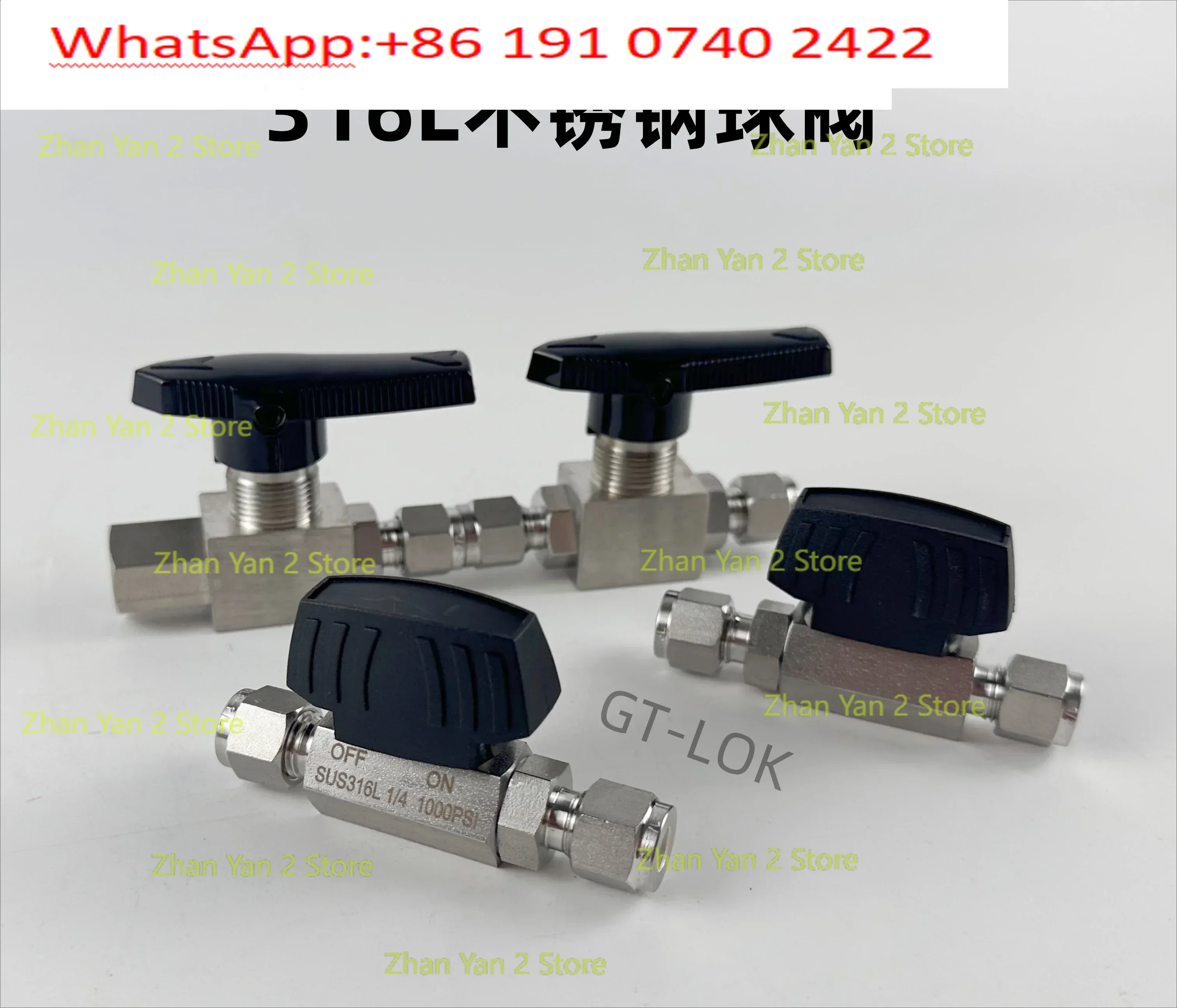 316L stainless steel ferrule through ball valve ferrule type two-way stop valve instrument end point switch valve