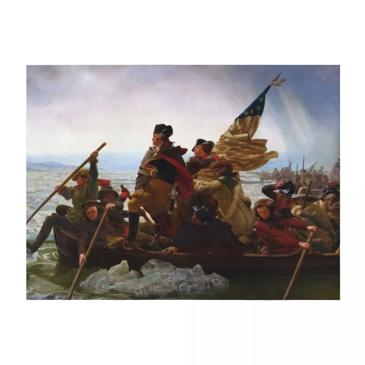 

Washington Crossing the Delaware by Emanuel Leutze (1851) Throw Blanket Giant Sofa Hairys Furry Blankets