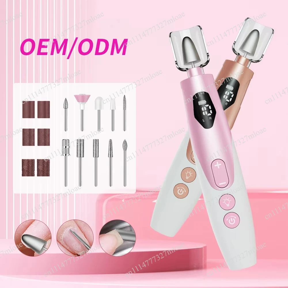 New popular creative wireless manicure pen drill with charging base, suitable for home salon use, with 10 replacement heads,