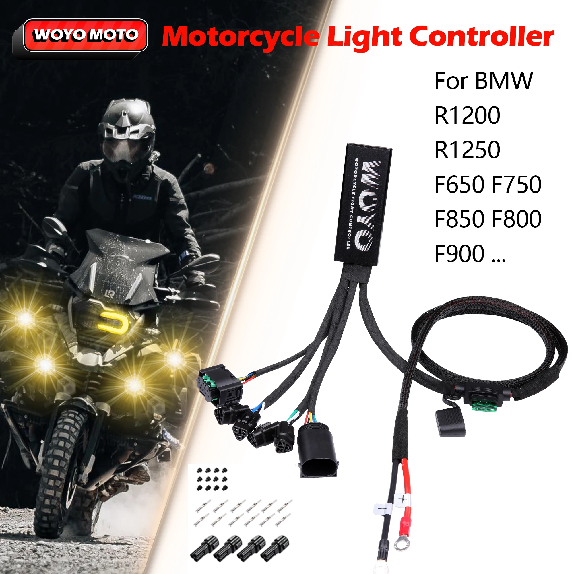 WOYO Motorcycle LED Controller for BMW GS Motorcycle Headlight CAN Bus Electrical System Controller Spotlight Assemble