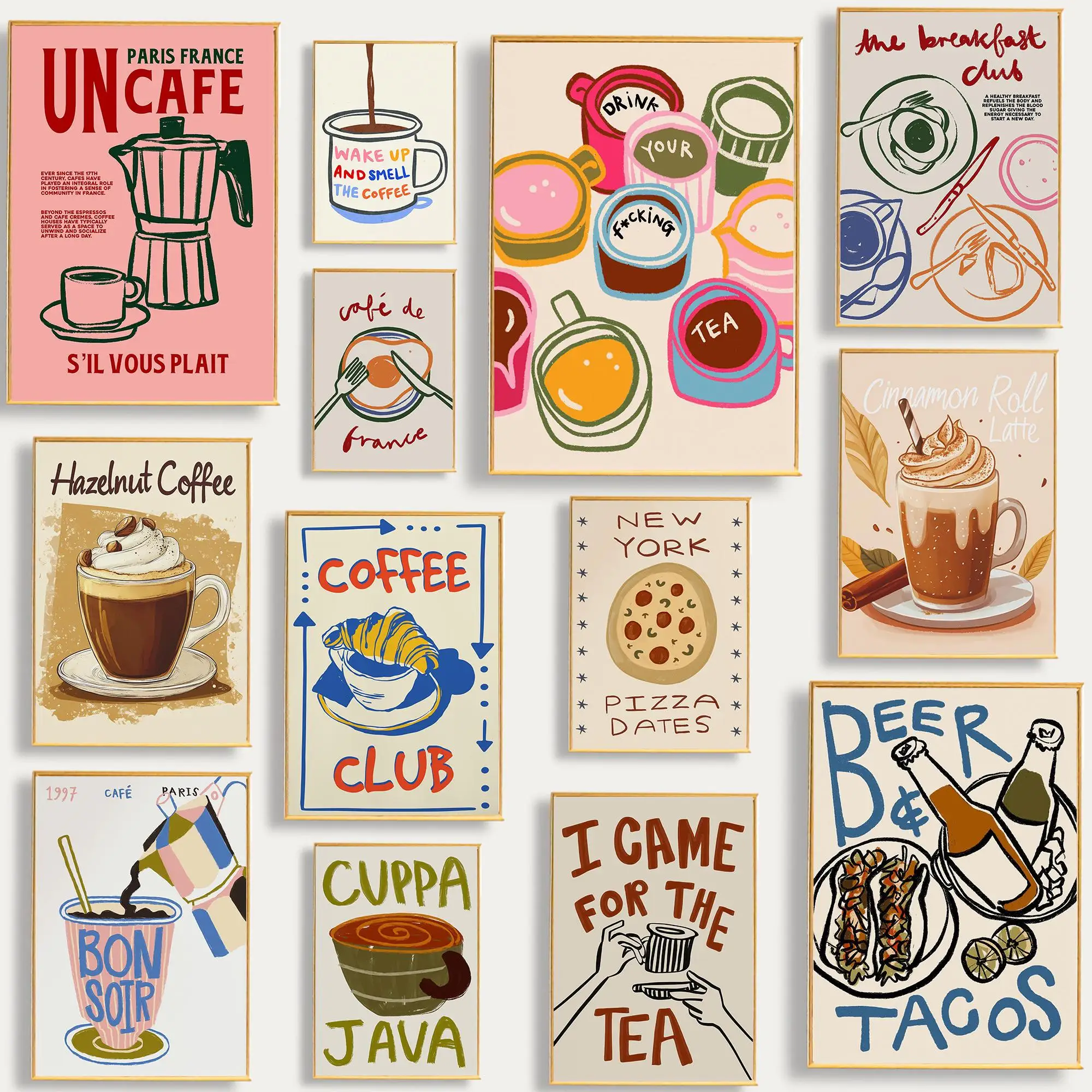 Coffee And Tea Lyrics - Coffee Shop Afternoon Tea Croissant Colorful
