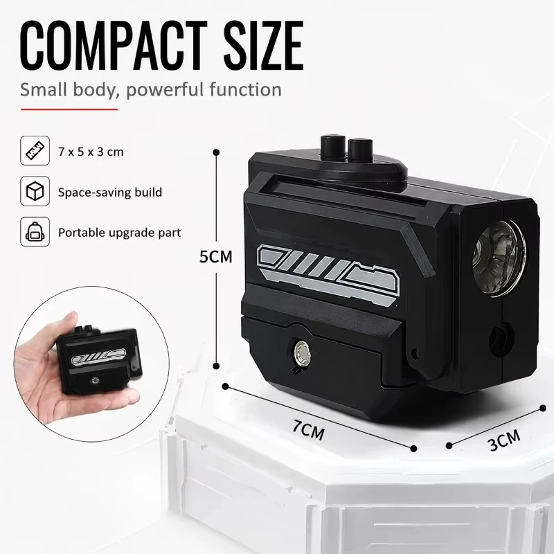 Under Mount LED Torch & Red Laser Light Combo Fit 20mm Rail Hobby Toy Mod Parts Adjustable Beam Illuminator Using Button Battery