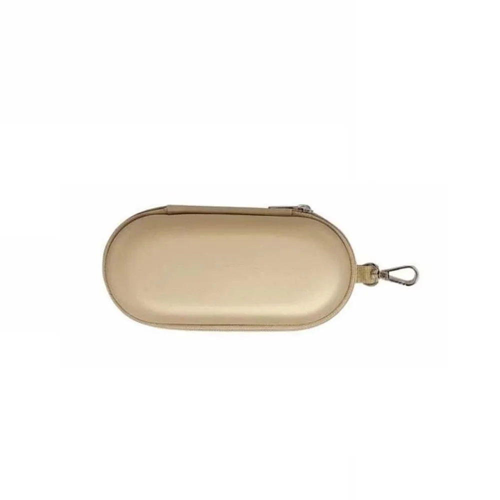 Waterproof PU Dual Slot Glasses Pouch Oval Shape Zipper Closure Sunglasses Case Soft Lining Lightweight Eyewear Organizer