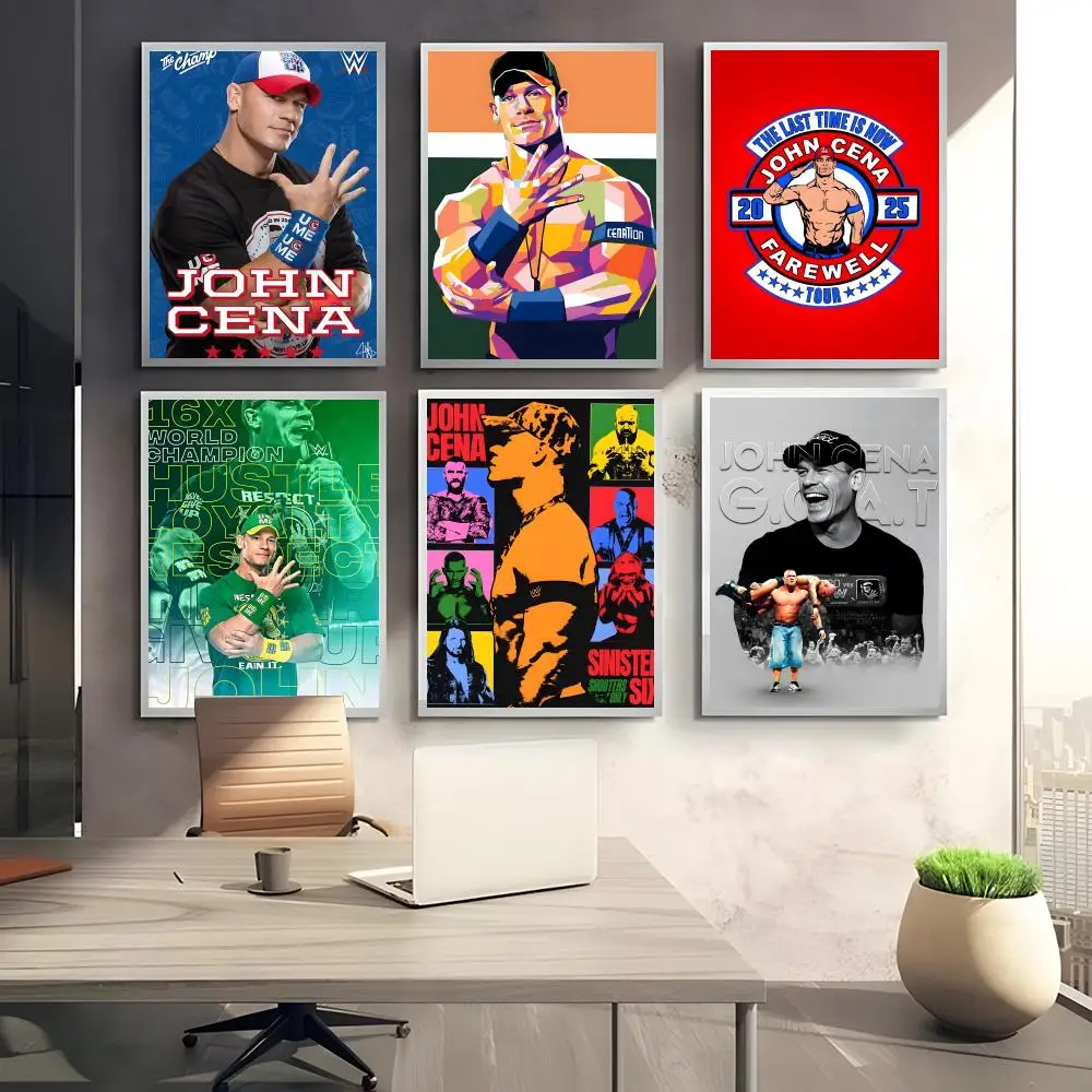 ملصق جون فيليكس أنتوني سينا المصارع لغرفة النوم وغرفة المعيشة والدراسة وما بعد ديكور ذاتي اللصق + هدية مثالية