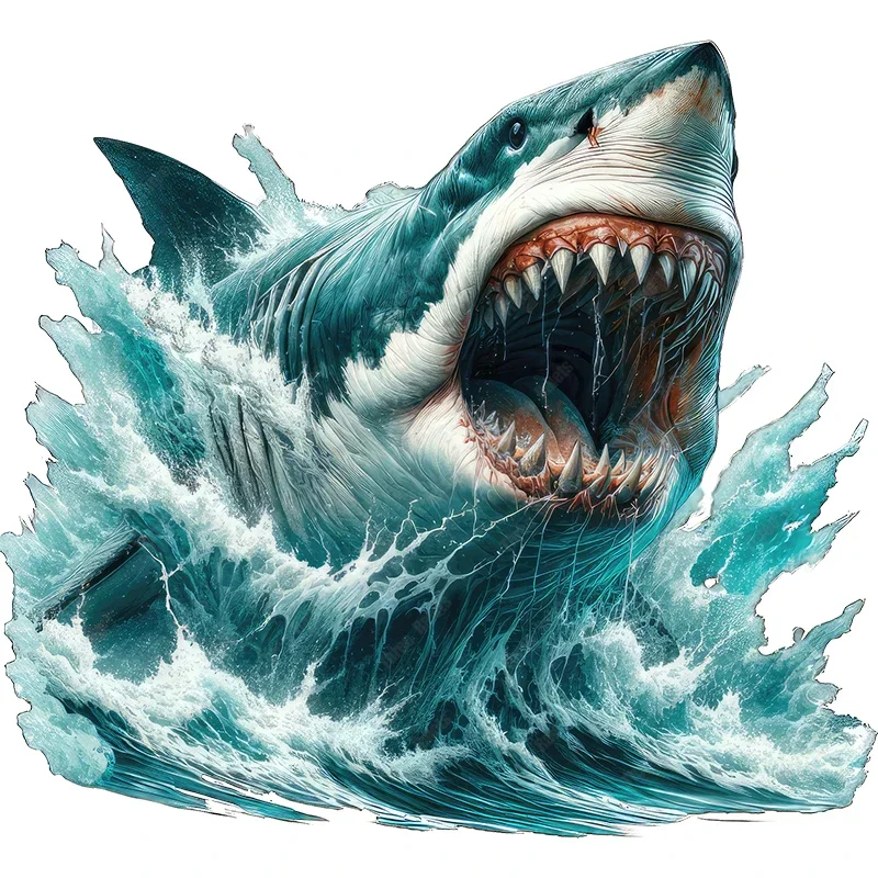 

Three types of CF30 giant serrated shark decorative art wall stickers, bathroom, car stickers