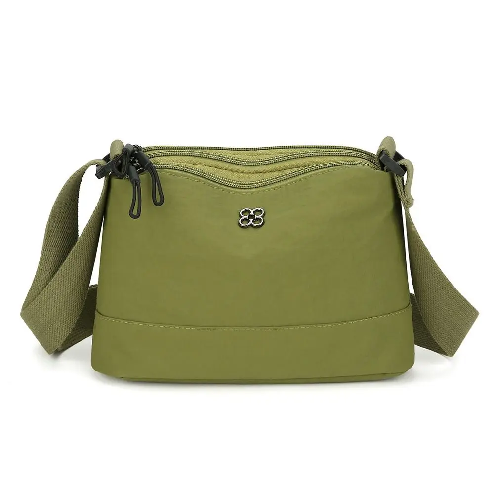 New Soft Nylon Cloth Women Shoulder Bag Multiple Pockets Casual Style Handbag Solid Color Tote Bag Student