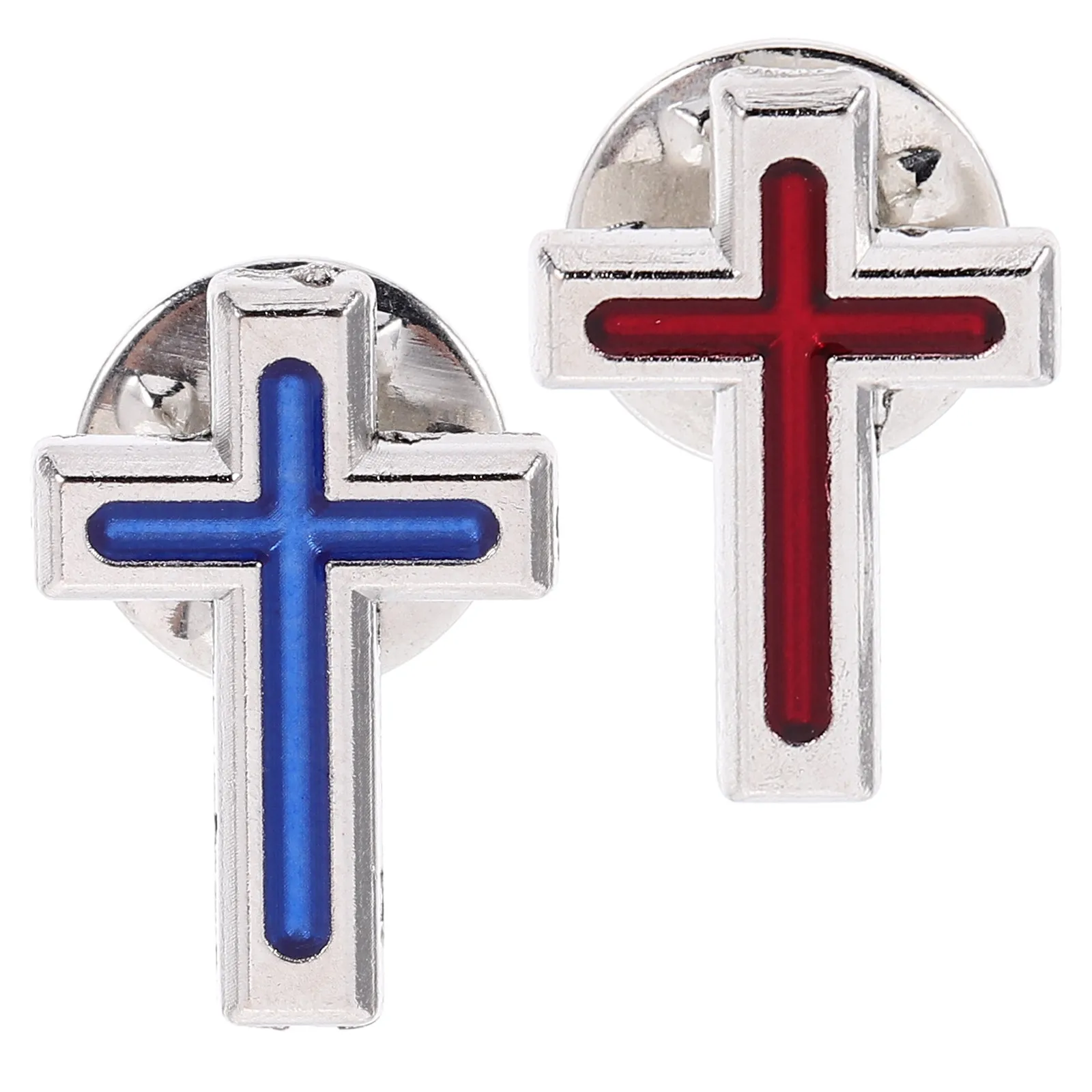 2Pcs Holy Communion Brooch Cross Pin Christian Lapel Religious Suit Pin Prayer Decorative Brooch for Baptism Eucharist