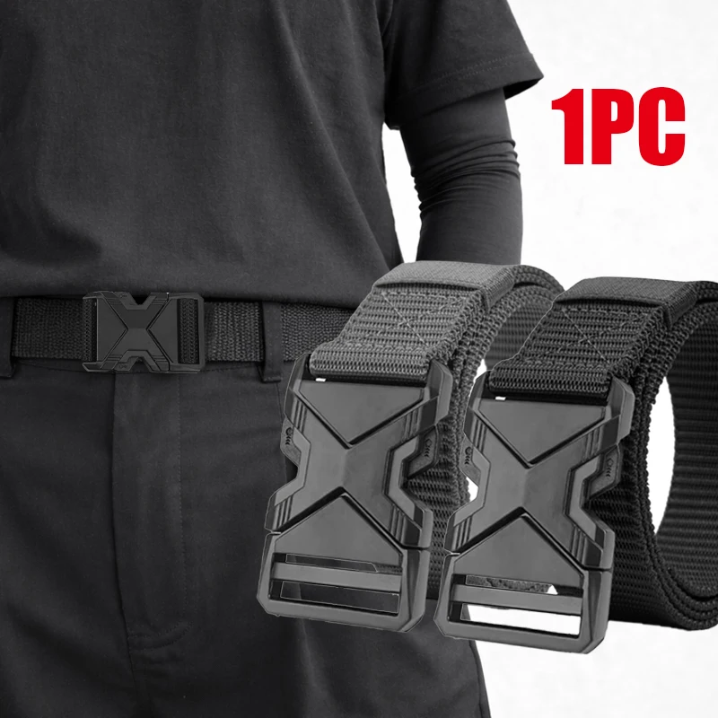 The New Men's  Buckle Belt Nylon Braided Lightweight Breathable Daily Commuter Men's Belt