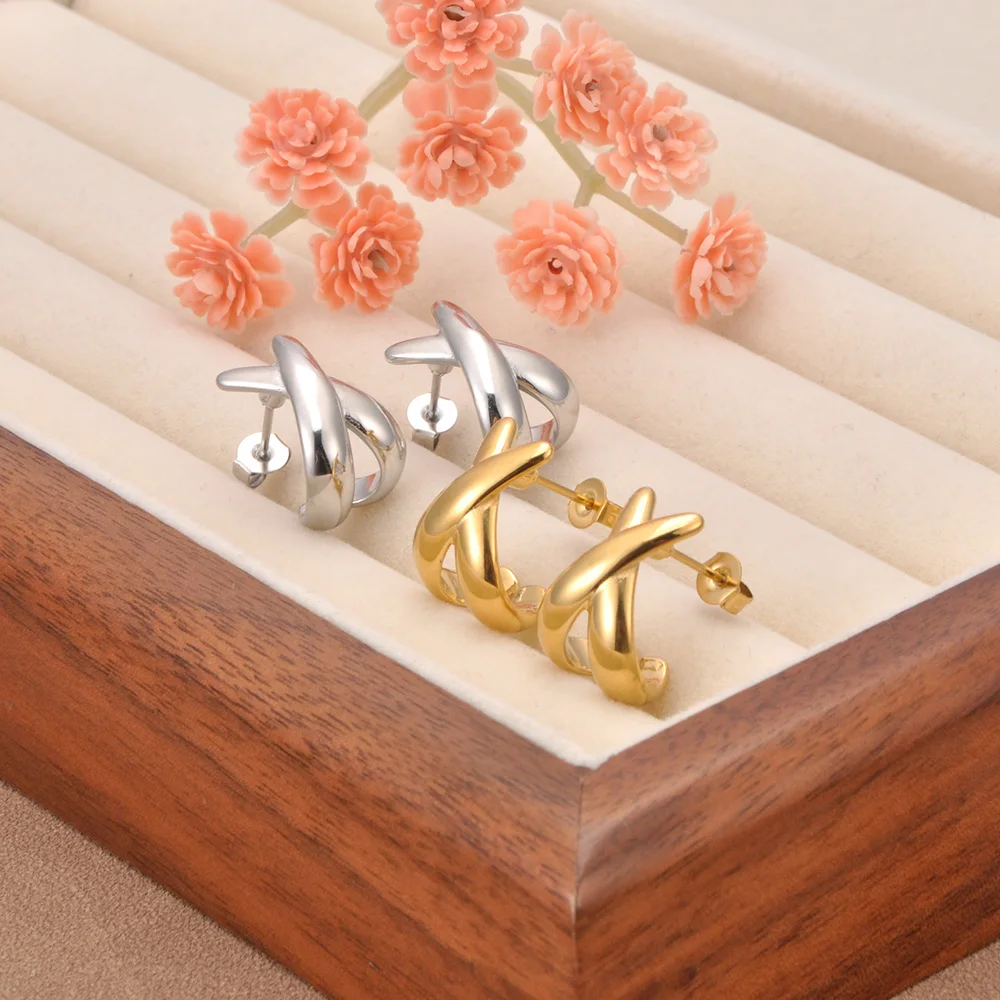 JeeMango Exquisite Ohrstecker mit Mikropavé-Zirkon-Knoten-Design, antiallergischer Edelstahl-Ohrschmuck für Damen E26118 – Detail 9